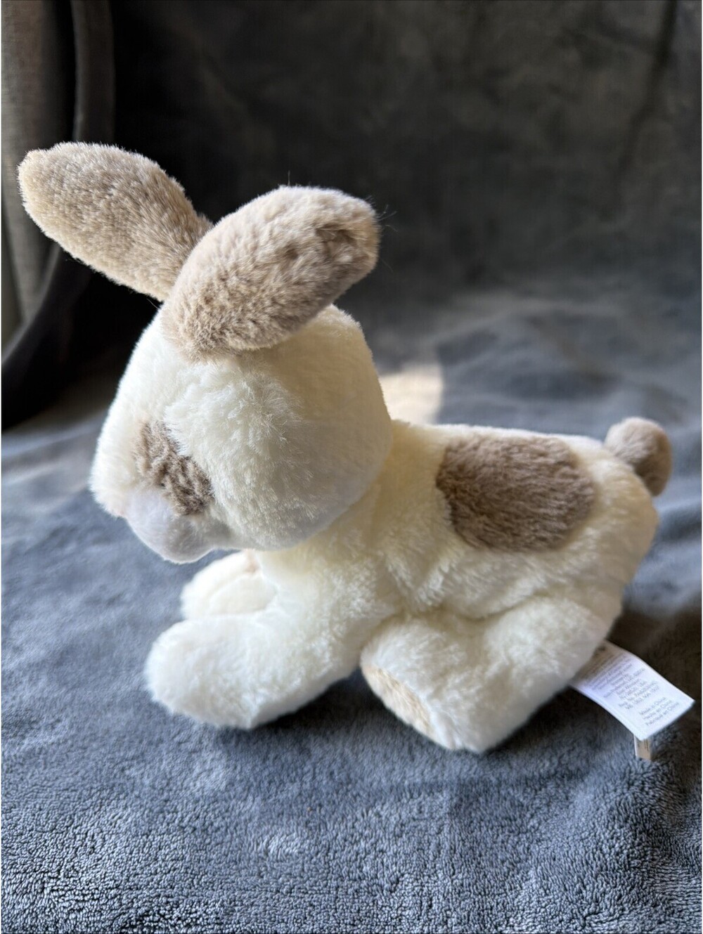 Carter's Bunny Rabbit White Gray Soft 9in Plush Pink Nose Tan Foot Pads